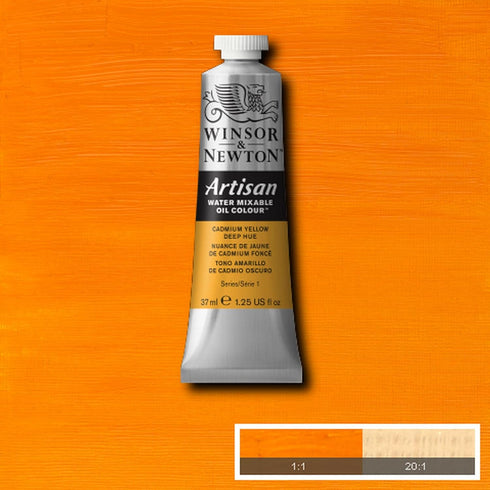Winsor & Newton Artisan Water Mixable Oil Colour, 1.25-oz (37ml), Cadmium Yellow Deep Hue...