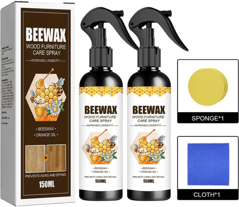 Natural Beeswax Furniture Care Spray - Original Beeswax Cleaner & Polish for Living Room, Kitchen & Wooden Furniture Floors (Pack of 2) (150 ML)...