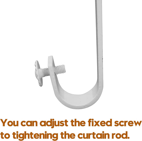 4 Pack Ceiling Curtain Rod Bracket Heavy Duty Single Curtain Rod Holders for 1 Inch Drapery Holder for Living Room Bedroom White...