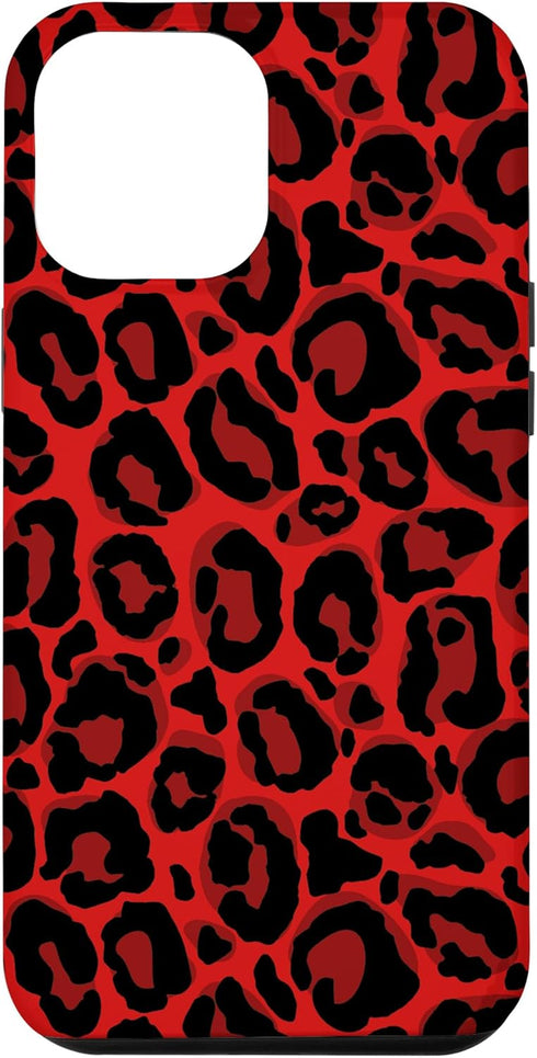 iPhone 12 Pro Max Red Leopard Phone Case Cheetah Skin Pattern Women Case...
