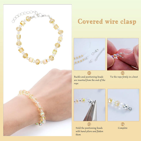 Premium Glass Crystal Beads for Bracelets Making Kit, 250pcs Showy Gold Crystal Beads for Jewelry Making Kit, 4/6/8mm Crystal Beads & Bead Assortm...