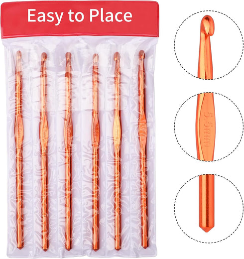 6PCS 5.5 mm Crochet Hook, Aluminum Crochet Hooks, US Size I (Size 9) Knitting Needles for DIY Craft Yarn, Hook Crochet Needles for Beginners Women...