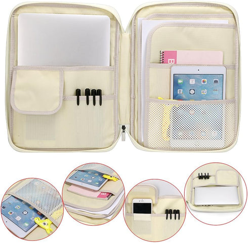 BTSKY New Multi-functional A4 Document Bags Portfolio Organizer-Travel Pouch Zippered Case for Ipads, Notebooks,Documents......