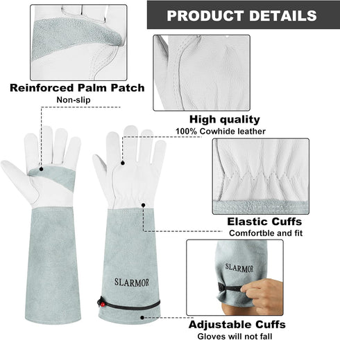Long-Gardening-Gloves Women/Men-Thorn proof Rose Pruning Heavy Duty Gauntlet-L...