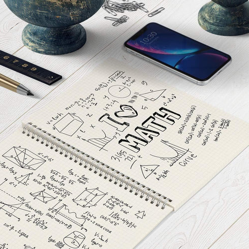 AHGXG Graph Paper Notebook Spiral 2 Pack - Large B5 Grid Notebook 7.3"X 10", 100GSM Thick Graph Grid Paper, Quad Ruled, Total 320 Pages, Transpare...