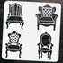 FINGERINSPIRE Armchair Painting Stencil 11.8x11.8 inch 4 Styles Reusable Chair Drawing Template Reusable PET Hollow Out Painting Stencil for DIY A...