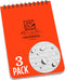 Rite in the Rain Weatherproof Top Spiral Notebook, 4" x 6", Orange Cover, Universal Pattern, 3 Pack (No.OR46-3)...