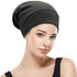 Silk Satin Lined Bonnet Sleep Cap - Adjustable Stay on All Night Hair Wrap Cover Slouchy Beanie for Curly Hair Protection for Women and Men - Soli...