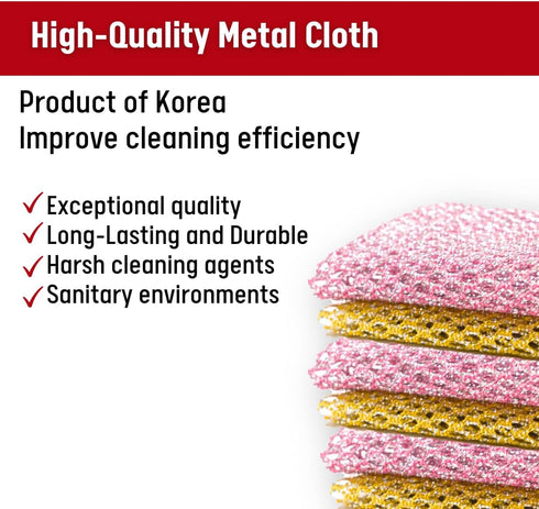 Unha's Non-Scratch Scouring Pads - Heavy Duty Dish Scrubbers, Odorfree, Long Lasting Dish Cloth, All-Purpose for Dish Washing Scurbs - Made in Kor...