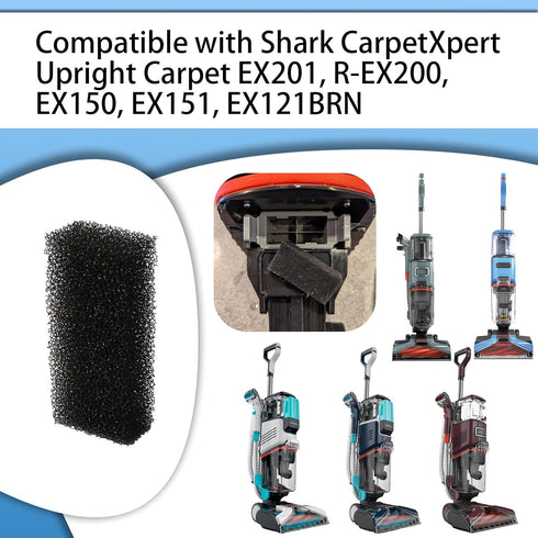 6 Pack EX201 Foam Filter Compatible with Shark CarpetXpert Upright Carpet EX201, R-EX200, EX150, EX151, EX121BRN...