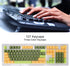 107 Keys Keycaps, Three Color Translucent Characters Arc Layout Mechanical Keyboard Ergonomic Keycaps,for 61/87/104/84/64/98/96 Key Keyboards(dark...