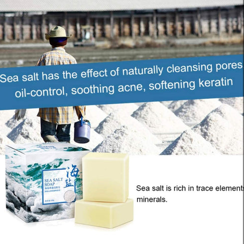 Soap with Sea Salt Natural Goat's Milk for Face Dry and Natural Oily Skin, All Skin Types, Face Wash Body Wash Skincare Gift (B)...