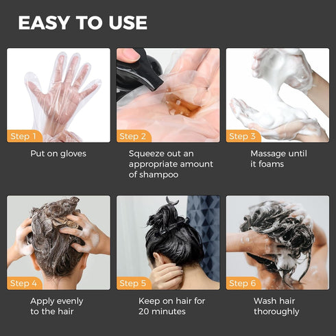 Black Hair Dye Shampoo 3 in 1,Hair Dye Shampoo for Gray Hair Coverage-Gentle Formula,Hair Color Shampoo for Grey Hair,Herbal ingredient,Black in T...