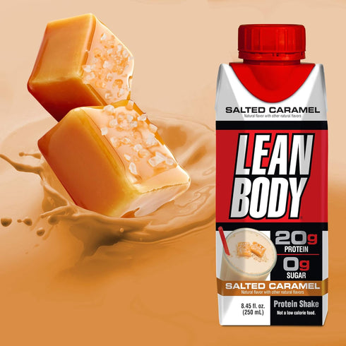 Lean Body Ready-to-Drink Salted Caramel Protein Shake, 20g Protein, Whey Blend, 0 Sugar, Gluten Free, 22 Vitamins & Minerals, (Recyclable Carton &...