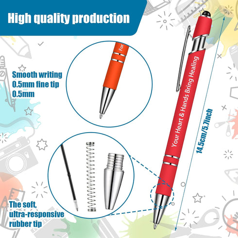 Doctor Nurse Pens Inspirational Ballpoint Pens Funny Nurse Pens Screen Touch Stylus Pen Nurse Motivational Quote Positive Pens for Nurse Doctor Wr...