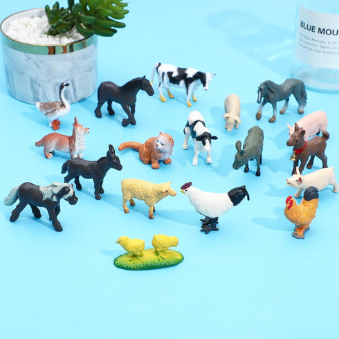 ONEST 30 Pieces Mini Farm Animal Figurines Playset Hand Painted Tiny Farm Animals Realistic Detailed Plastic Puppy Figures Toys for Kids Adults...