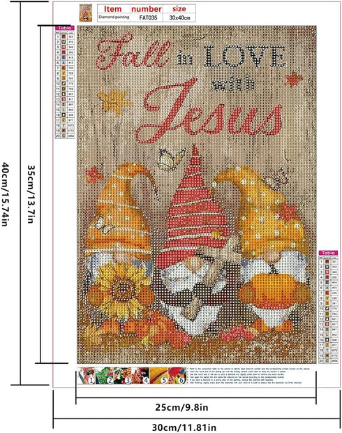 Focart Diamond Painting,Halloween Gnome Diamond Art Kits Adults DIY Drill Round Crystal Rhinestone Gem Art Kits for Beginners Gift Home Wall Decor...
