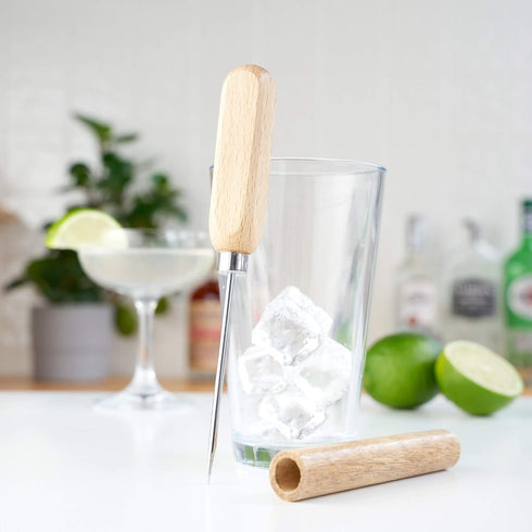 True Spike Stainless Steel Ice Pick Tool with Cover and Wood Handle for Cocktails, Restaurant, Bars, Camping, Bartender Home Bar Accessories, 8.5"...