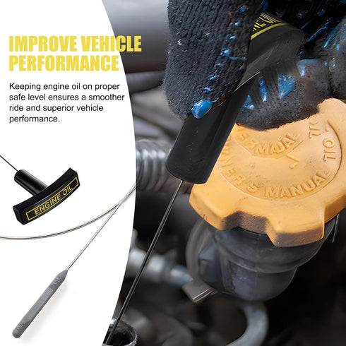 1 PC Automobile Oil Dipstick, 46.8" Flexible Steel Wire Engine Oil Level Indicator Replacement 3C3Z6750AA, Plastic Easy-Grip Handle with Clear Sca...