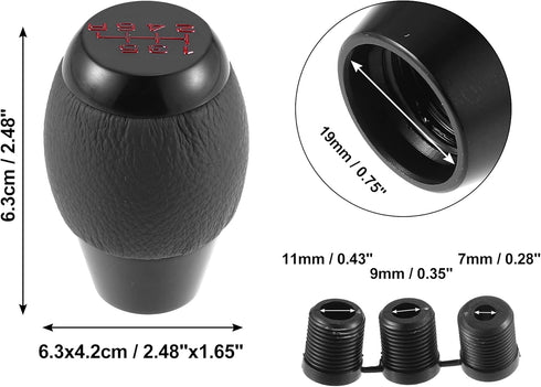 X AUTOHAUX 6 Speed Manual Gear Stick Shift Knob Transmission with Dust Cover Gear Lever Stick Shifter Handle for Honda Civic 1992-1995 Black...