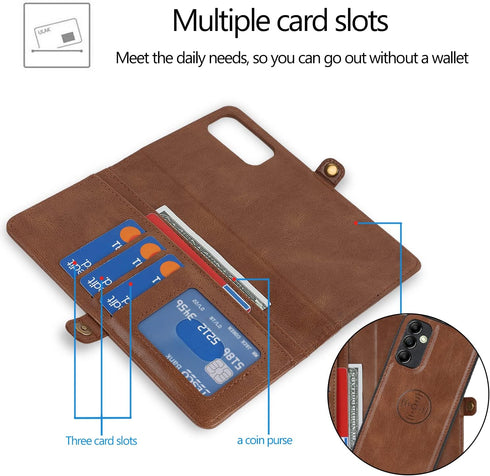 Asuwish Phone Case for Samsung Galaxy A54 5G Wallet Detachable Cover with Tempered Glass Screen Protector and Leather Flip Credit Card Holder Cell...