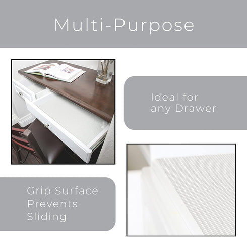 Smart Design Classic Grip Shelf Liner- Non Adhesive Home Organization Shelf Liners - Strong Grip, Non Slip, Easy Clean - Perfect for Desk, Shelves...