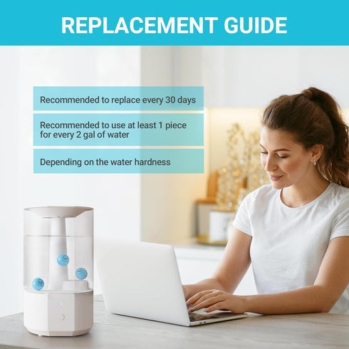 Humidifier Cleaner – Fight Humidifier Mold and Bacteria with Humidifier Cleaning Ball, Prevents Hard Water Build-Up, Eliminates White Dust, Remove...