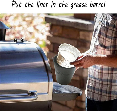 Murong Smoker Bucket Liner for Catching Grease,Disposable Aluminum Foil Lining Compatible with Various Wood Pellet BBQ Grill Drip Grease Buckets 4...