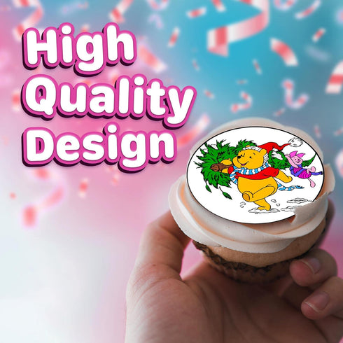 30 x Edible Cupcake Toppers – Honey Bear Inspired Collection of Edible Cake Decorations | Uncut Edible on Wafer Sheet...