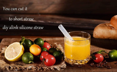 ALINK Extra Wide Reusable Clear Silicone Boba/Bubble Tea Straws, 14mm X 10" Larger Opening Flexible Smoothie Straws, Pack of 6 with Cleaning Brush...