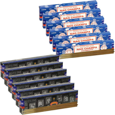 Nag Champa Incense Sticks and Super Hit Incense Sticks with Incense Holder Bundle for Home Fragrance and Spiritual Décor...