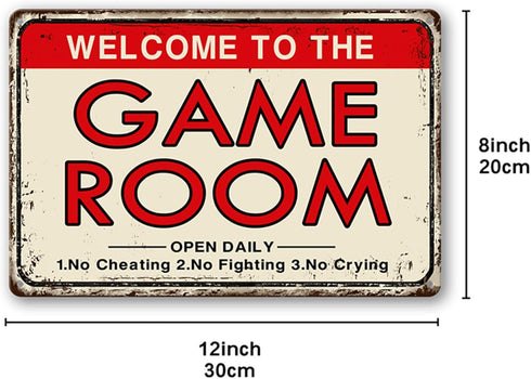 Video Game Room Accessories and Decor Retro Arcade Tin Signs Billiard Theater Powder Room Wall Decor Home Gaming Art Poster Gamer Decorations 8×12...