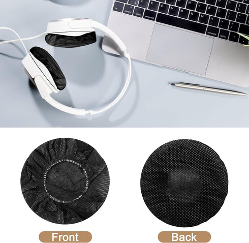 100 pcs Headphone Ear Covers Disposable Earphone Overs Sanitary Non-Woven Stretch Earpad Covers Earcup Covers Fit for Most on Ear Headphones...