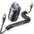 USB C Car Charger Fast Charging PD45W QC45W Mini Cigarette Lighter Car Charger USB C Charger Dual Port with 3FT USB C to Lightning Cable, USBC Car...