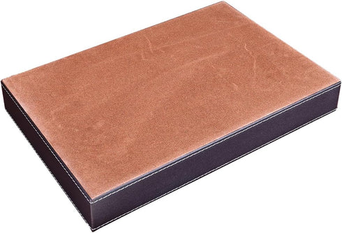 KINGFOM Pu Leather Desk Organizer Tray, 4 Compartment Office Storage Supplies Stationery Drawer Tray, Nightstand Bedside Tray for Key, Wallet, Wat...