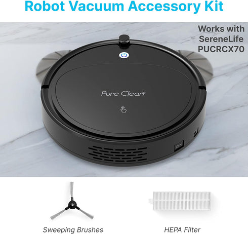 Dana Trading PUCRCX70 Robot Vacuum Accessory Kit - (4) Sweeping Side Brushes, (2) Air Filter - Robot Vacuum Cleaner Replacement Parts and Accessor...