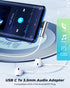 USB C to 3.5mm Audio Adapter, USB Type C to 3.5mm Female Headphone Jack Dongle Aux Adapter DAC Stereo HiFi Right Angle for iPhone 15 Pro Max/15 Pr...