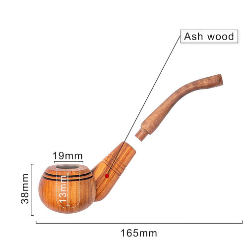 Dr. Watson - Wooden Tobacco Pipes, Set of 3, Classic Shape, Handmade from Natural Wood...