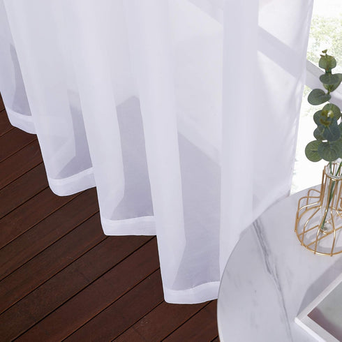 NICETOWN Sheer Curtains for Patio Door, Grommet Voile Texture Soft Lightweight Window Curtains and Drapes Elegant for Bedroom/Living Room/Sliding ...