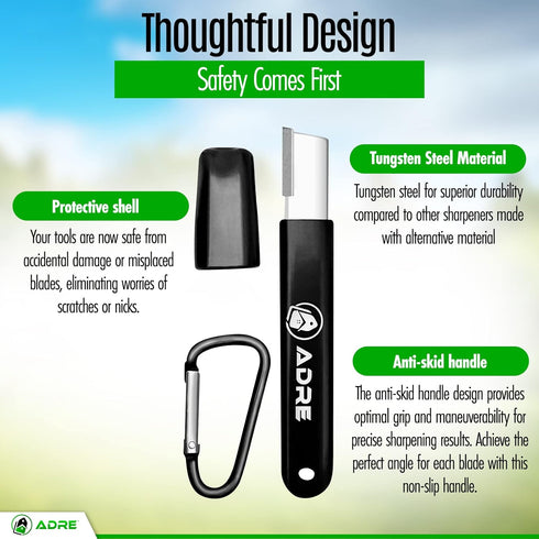 Adre Garden Tool Blade Sharpener – Professional Carbide Knife Sharpener for Gardening Tools, Pruning Shears, Scissors – Tungsten Sharpener with Ca...