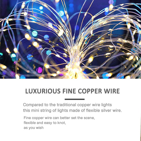 String Lights, Waterproof LED String Lights,2 Pack 20ft 60 LED Festival Decorations Crafting Battery Powered Copper Wire Starry Fairy Lights...