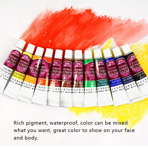 Professional Face Body Paint Oil with Brush, Hypoallergenic Non-Toxic Oil Halloween Birthday Party Makeup, Body Painting for Adults and Kid, Hallo...