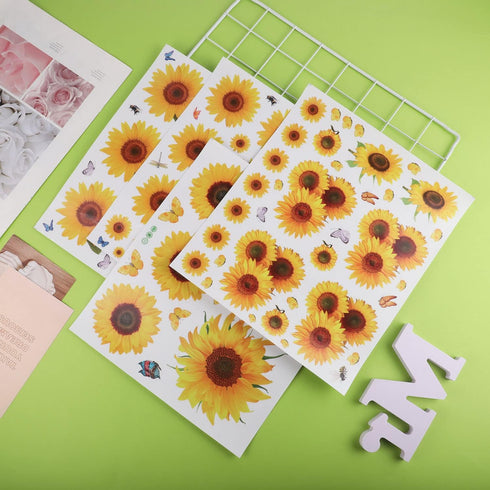 135 Pcs Sunflower Wall Sticker, Removable 3D Waterproof Decor for Kids, Mother's Day, Bathroom, Kitchen - Decorative Decals...