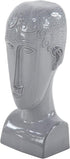 Deco 79 Ceramic People Face Sculpture, 5" x 5" x 13", Gray...