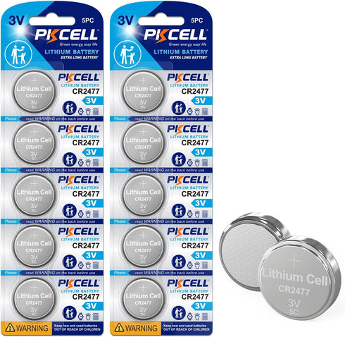 PKCELL CR2477 Battery CR2477 3V Lithium Battery (10PCS)...