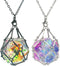 DND Dice Necklace Dice Cage for Interchangeable D20 Dice Dungeons and Dragons Gamers DND Gifts-Silver Black...