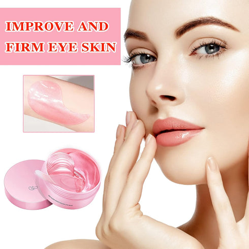 Eye Mask 60 pcs,Pink Collagen Under Eye Patches,Puffy Eyes and Dark Circles Treatments,Improve Reduce Under Eye Bags Smooth Wrinkles and Lighthen ...