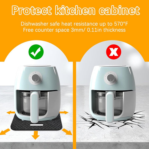 6 PCS Heat Resistant Mat with Sliding Function for Air Fryer Mat,12 * 14in Countertop Protector Mat Coffee Maker Mat and Oven,Suitable for most ki...