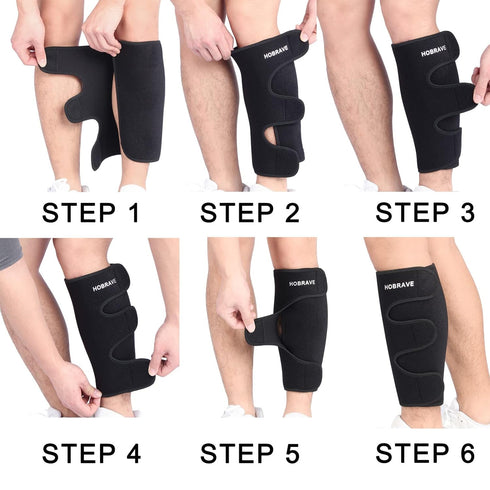 Calf Brace Shin 2 Pack Splint Compression Wrap Sleeve for Torn Calf Muscle Pain Relief Strain Sprain Injury Adjustable Leg Support Men and Women...