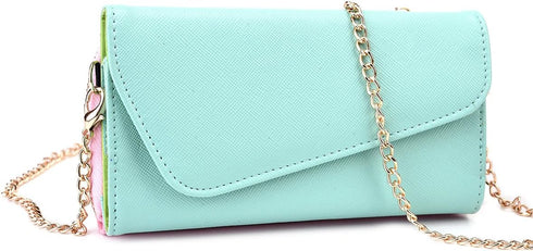 Clutch Wallet with Wristlet and Crossbody Strap for Smartphones or Phablets up to 5.7 Inch - Carrying Case - Frustration-Free Packaging - Teal and...
